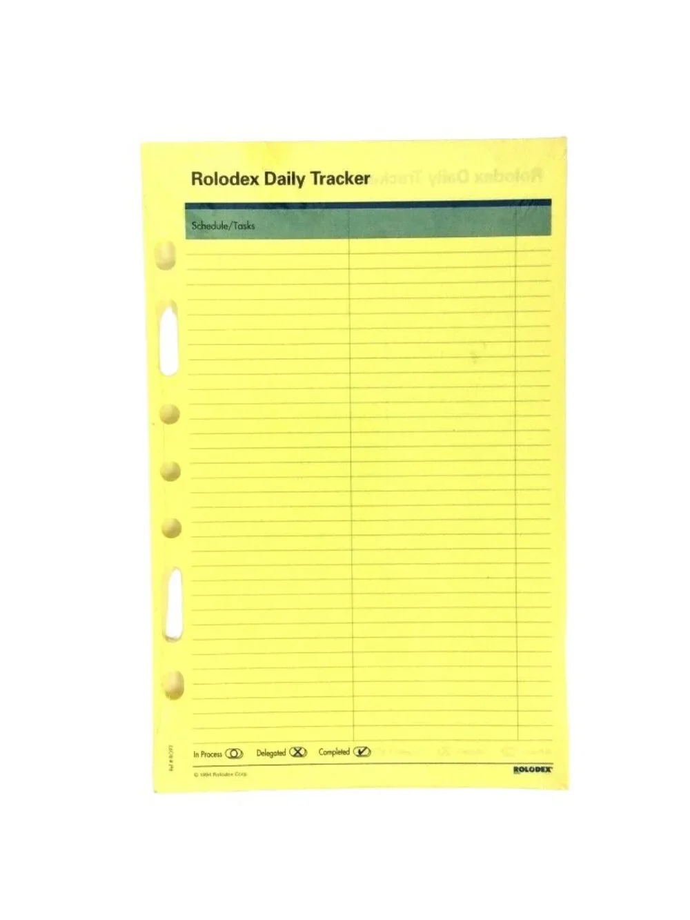 Rolodex Daily Tracker Refill Sheets 5.5x8.5 Fits Franklin Day Runner Day-Timer